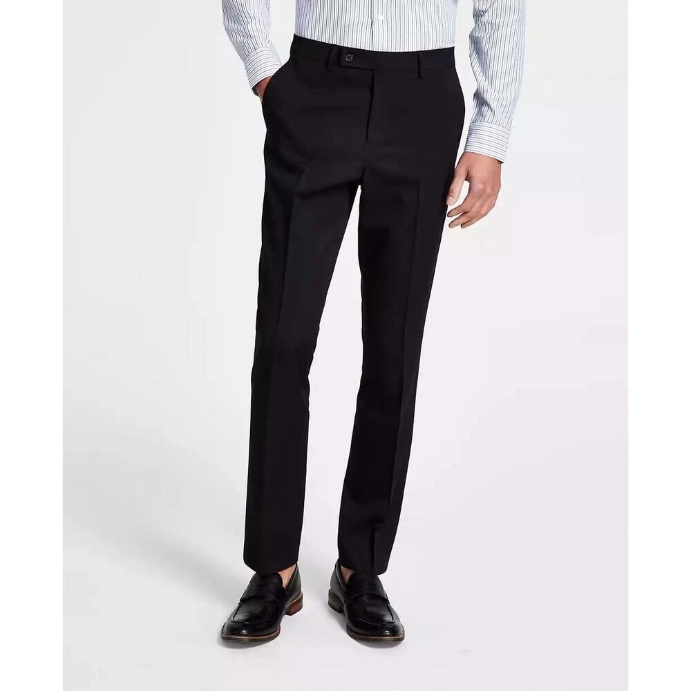 DKNY Dario Modern Fit Men's Size 34 Black Dress Pants Flat Front Office Classic